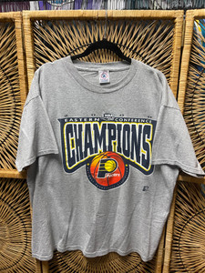 Y2K Indiana Pacers NBA Basketball 2000 Finals Eastern Conference Champions Gray T-Shirt Size XL Y2K Indiana Pacers NBA Basketball 2000 Finals Eastern Conference Champions Gray T-Shirt Size XL