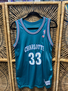 Vtg Champion Charlotte Hornets Alonzo Mourning #33 Teal NBA Jersey Size Youth XL Vtg Champion Charlotte Hornets Alonzo Mourning #33 Teal NBA Jersey Size Youth XL