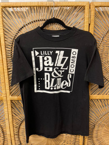 Vtg Eli Lilly Jazz & Blues Black T-Shirt Size Medium Vtg Eli Lilly Jazz & Blues Black T-Shirt Size Medium