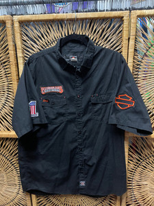 Vtg Harley Davidson Motorcycles Bluegrass Black Button Down Size Large Vtg Harley Davidson Motorcycles Bluegrass Black Button Down Size Large
