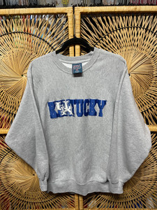 90s Prove Weave University of Kentucky Wildcats Gray Embroidered Crewneck Sweater Size Medium 90s Prove Weave University of Kentucky Wildcats Gray Embroidered Crewneck Sweater Size Medium