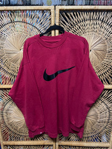 Vtg Nike White Tag Big Swoosh Maroon Crewneck Sweatshirt Size Large Vtg Nike White Tag Big Swoosh Maroon Crewneck Sweatshirt Size Large