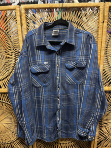 Vtg Carhartt Blanket Flannel Blue Long Sleeve Button Down Shirt Size XL Vtg Carhartt Blanket Flannel Blue Long Sleeve Button Down Shirt Size XL