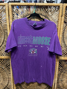 Vintage 90s Minnesota Moose NHL Hockey Purple T-Shirt Size Large Vintage 90s Minnesota Moose NHL Hockey Purple T-Shirt Size Large