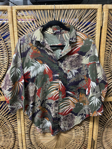 Vtg Just Karen Hawaiian Floral Button Down Shirt Women's Large Vtg Just Karen Hawaiian Floral Button Down Shirt Women's Large