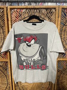 Vtg 1995 90s NBA Chicago Bulls Taz Looney Tunes Gray T-Shirt Size Large Vtg 1995 90s NBA Chicago Bulls Taz Looney Tunes Gray T-Shirt Size Large