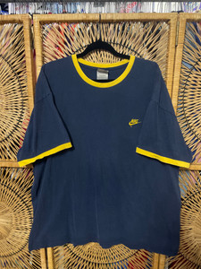 Y2K Nike Blue Yellow Ringer Graphic T-shirt Size XXL Y2K Nike Blue Yellow Ringer Graphic T-shirt Size XXL