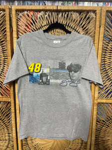 Y2K NASCAR Jimmie Johnson Gray Double Sided T-Shirt Size Medium Y2K NASCAR Jimmie Johnson Gray Double Sided T-Shirt Size Medium