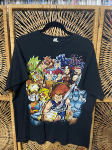 Y2K Thundercats Full Cast Black TV Promo T-Shirt Size XL Y2K Thundercats Full Cast Black TV Promo T-Shirt Size XL