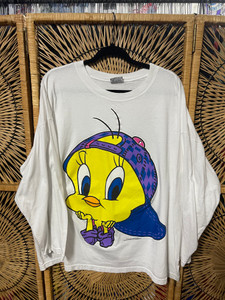 Vtg  1996 Looney Tunes Tweety Bird Long Sleeve White T-Shirt Size XXL Vtg  1996 Looney Tunes Tweety Bird Long Sleeve White T-Shirt Size XXL