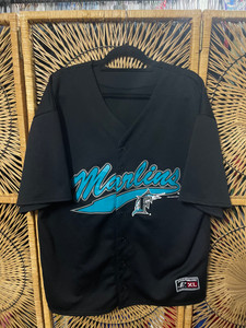 90s Logo Athletic Florida Marlins MLB Black Baseball Jersey Size XL 90s Logo Athletic Florida Marlins MLB Black Baseball Jersey Size XL