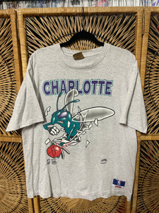 Vintage 1990s Breakthrough NBA Charlotte Hornets Nutmeg Mills Gray T-Shirt Size Large Vintage 1990s Breakthrough NBA Charlotte Hornets Nutmeg Mills Gray T-Shirt Size Large