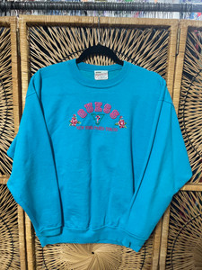 Vtg 90s Guess USA Embroidered Puff Print Blue Crewneck Sweatshirt Size OSFA Large Vtg 90s Guess USA Embroidered Puff Print Blue Crewneck Sweatshirt Size OSFA Large