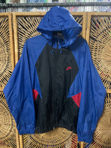90s Nike Black Blue Colorblock Full Zip Windbreaker Size XXL 90s Nike Black Blue Colorblock Full Zip Windbreaker Size XXL