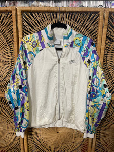 Vtg 90s Nike White Retro Colorful Full Zip Women's Windbreaker Size Medium Vtg 90s Nike White Retro Colorful Full Zip Women's Windbreaker Size Medium