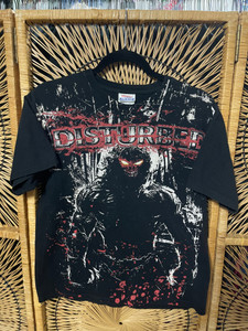 Y2K Disturbed AOP Black T-Shirt Size Medium Y2K Disturbed AOP Black T-Shirt Size Medium