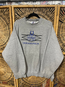 90s Logo Athletic Indianapolis Colts NFL Gray Crewneck Sweatshirt Size 4XL 90s Logo Athletic Indianapolis Colts NFL Gray Crewneck Sweatshirt Size 4XL