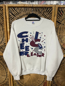90s Cheerleading Cheerleader White Crewneck Sweatshirt Size XL 90s Cheerleading Cheerleader White Crewneck Sweatshirt Size XL