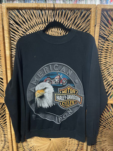 80s Harley Davidson HD Eagle Black Crewneck Sweatshirt Size Large 80s Harley Davidson HD Eagle Black Crewneck Sweatshirt Size Large
