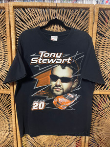 Y2K 2005 NASCAR Tony Stewart Home Depot Double Sided Black T-Shirt Size Large Y2K 2005 NASCAR Tony Stewart Home Depot Double Sided Black T-Shirt Size Large