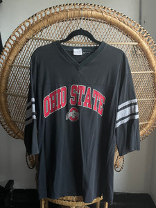 Y2K Ohio State University OSU Buckeyes Tour Black 3/4 Sleeve Raglan T-Shirt Size Large Y2K Ohio State University OSU Buckeyes Tour Black 3/4 Sleeve Raglan T-Shirt Size Large