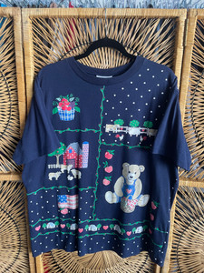 Vtg Bear Farm Big Print Navy Blue T-Shirt Size Large Vtg Bear Farm Big Print Navy Blue T-Shirt Size Large