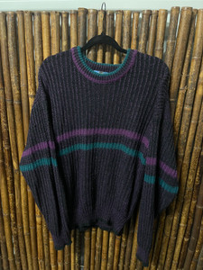 Vtg Weekends Multicolor Black Knit Sweater Size Large Vtg Weekends Multicolor Black Knit Sweater Size Large