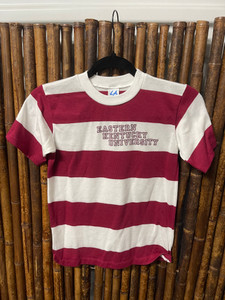 Vtg Eastern Kentucky University Striped Kids T-Shirt Size Large Vtg Eastern Kentucky University Striped Kids T-Shirt Size Large