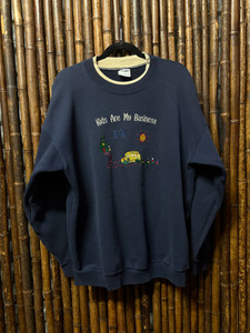 Vtg "Kids Are My Business" Teacher Navy Crewneck Sweatshirt Size XXL Vtg "Kids Are My Business" Teacher Navy Crewneck Sweatshirt Size XXL