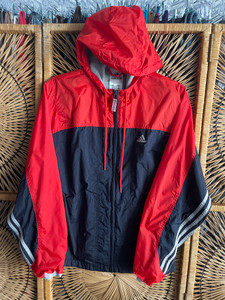 Y2K Adidas Red & Navy Blue Windbreaker Jacket Size Medium Y2K Adidas Red & Navy Blue Windbreaker Jacket Size Medium