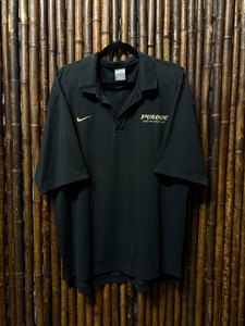 Y2K Nike Purdue Sports Medicine Black Polo Shirt Size XL Y2K Nike Purdue Sports Medicine Black Polo Shirt Size XL