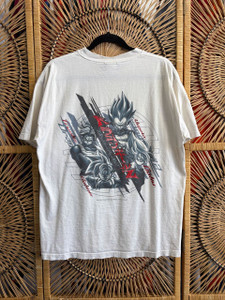 Y2K 2000 Dragon Ball Z Goku, Vegeta, Trunks, Gohan White T-Shirt Size XL Y2K 2000 Dragon Ball Z Goku, Vegeta, Trunks, Gohan White T-Shirt Size XL