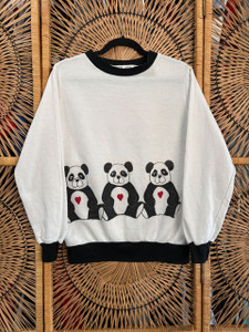 VTG Panda White Crewneck Sweatshirt Women's Size 32 Large VTG Panda White Crewneck Sweatshirt Women's Size 32 Large