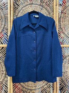 Vintage 60s 70s Appia Navy Button Down Size Women's Large Vintage 60s 70s Appia Navy Button Down Size Women's Large