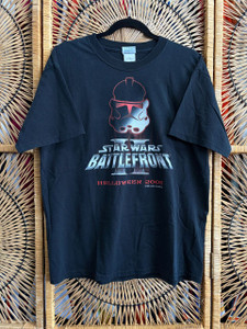 Y2K 2005 Star Wars Battlefront II Video Game Black T-Shirt Size Large Y2K 2005 Star Wars Battlefront II Video Game Black T-Shirt Size Large