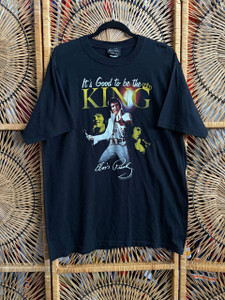 Y2K Elvis Presley "It's Good To Be The King" Black T-Shirt Size XL Y2K Elvis Presley "It's Good To Be The King" Black T-Shirt Size XL