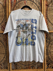 Vintage 90s 1996 Indianapolis Colts Jim Harbaugh #4 Gray T-Shirt Size Large Vintage 90s 1996 Indianapolis Colts Jim Harbaugh #4 Gray T-Shirt Size Large