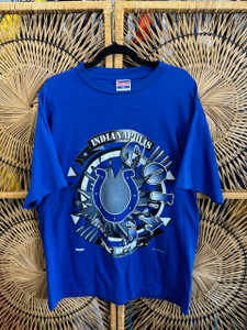 Vintage 90s 1994 Indianapolis Colts NFL Football Blue Horseshoe T-Shirt Size XL Vintage 90s 1994 Indianapolis Colts NFL Football Blue Horseshoe T-Shirt Size XL