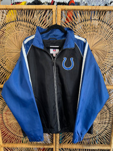 Y2K NFL Indianapolis Colts Black & Blue Windbreaker Size Large Y2K NFL Indianapolis Colts Black & Blue Windbreaker Size Large