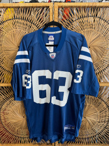 Y2K Reebok NFL Indianapolis Colts Jeff Saturday #63 Blue Jersey Size Large Y2K Reebok NFL Indianapolis Colts Jeff Saturday #63 Blue Jersey Size Large