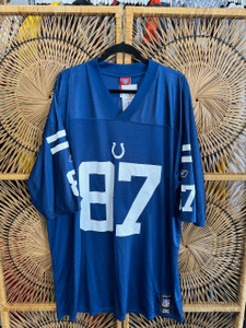 Y2K Reebok NFL Indianapolis Colts Reggie Wayne #87 Blue Jersey Size XXL 2XL Y2K Reebok NFL Indianapolis Colts Reggie Wayne #87 Blue Jersey Size XXL 2XL