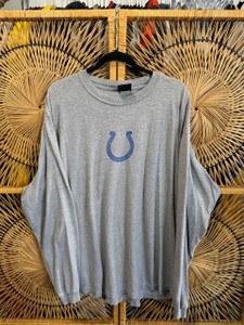 Vintage Indianapolis Colts Horseshoe Grey Long-sleeve T-Shirt Size XL Vintage Indianapolis Colts Horseshoe Grey Long-sleeve T-Shirt Size XL