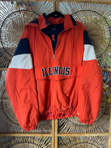 Majestic Authentic University of Illinois Fighting Illini 1/4 Zip Orange Jacket Size Large Majestic Authentic University of Illinois Fighting Illini 1/4 Zip Orange Jacket Size Large