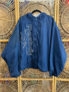 VTG 90s Reebok Navy Blue Full Zip Windbreaker Size Large VTG 90s Reebok Navy Blue Full Zip Windbreaker Size Large