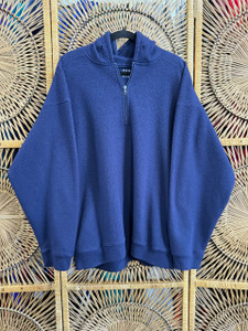 Vtg 90s Gap Navy Blue Hooded Quarter Zip Fleece Size Large Vtg 90s Gap Navy Blue Hooded Quarter Zip Fleece Size Large