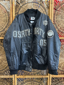 Vtg 90s 1992 "Dirty Dirty" Fubu Black Leather Jacket Size Medium Vtg 90s 1992 "Dirty Dirty" Fubu Black Leather Jacket Size Medium