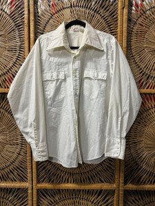 Vintage Levi's Western Cream Pearl Snap Button Down Shirt Size Large