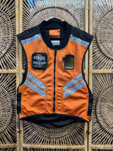 Vintage iicon Orange Motorcycle Utility Vest "Super" Size