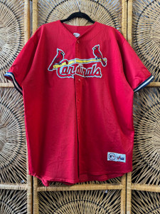 Vintage 90s Y2K Majestic St. Louis Cardinals Stitched Red Jersey Size XL