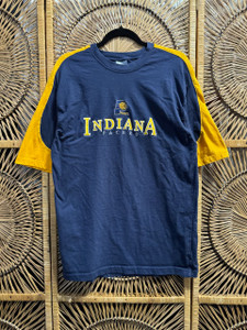 Vintage Y2K NBA Indiana Pacers Yellow & Navy T-Shirt Size XL